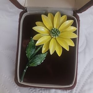 Vintage Yellow Flower Brooch